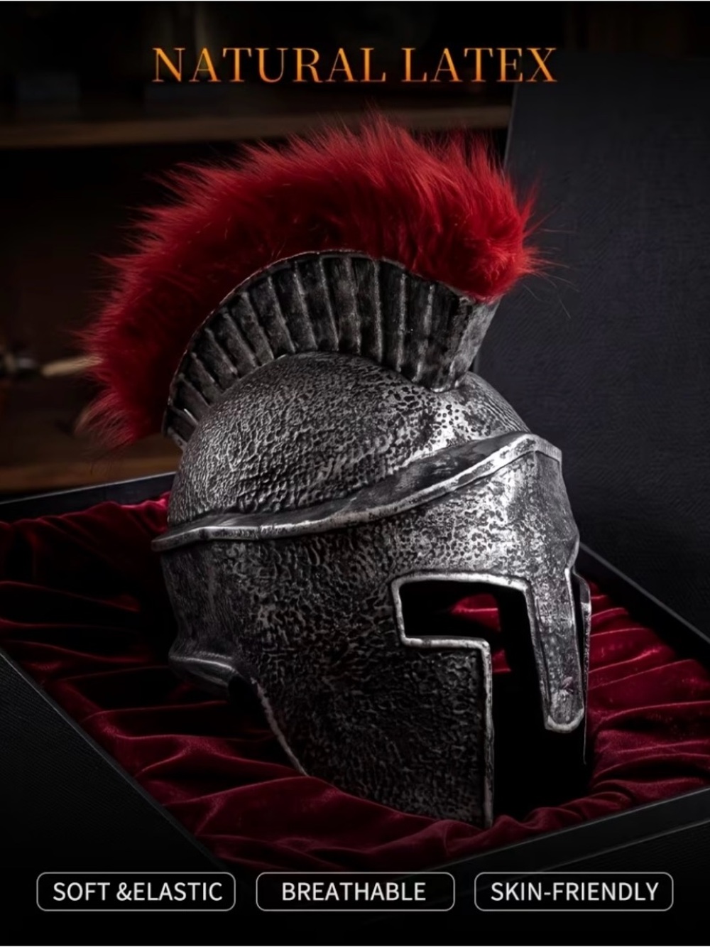 Costume Helmet with Red Crest